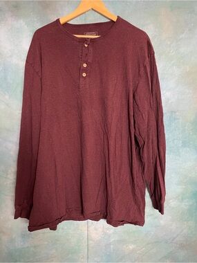 Pendleton Men's Long-Sleeve Henley in Deep Burgundy
